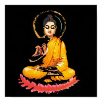 SITTING BUDDHA MEDITATING PEACE posters