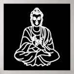SITTING BUDDHA MEDITATING PEACE PRINT