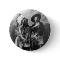 Sitting Bull and Buffalo Bill Portrait from 1885 Pinback Button
