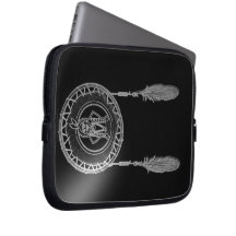 'Sitting Bull in Moonlight' Laptop Sleeves