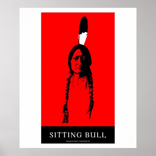Sitting Bull in red Print