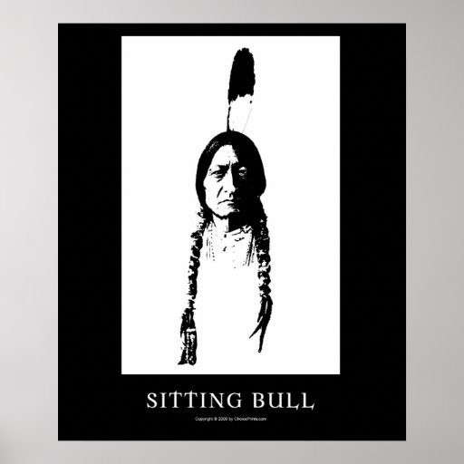 Sitting Bull in white Posters