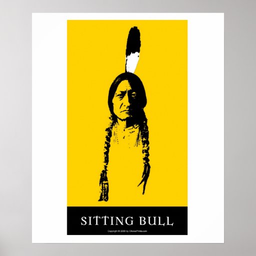 Sitting Bull in yellow Posters