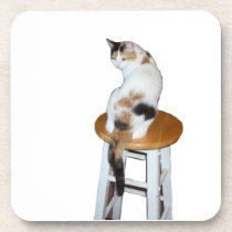 Sitting Calico Cat cork coasters