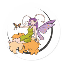 Sitting-Faerie-with-Butterfly stickers