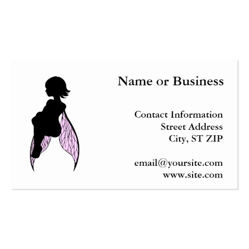 Sitting Fairy Silhouette Business Card Templates (front side)