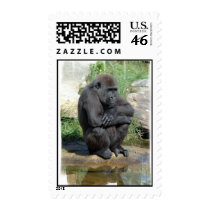 Sitting Gorilla Postage Stamp