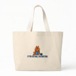 sitting knitting tote bag