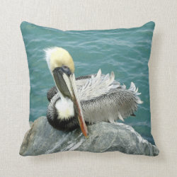 Sitting Pelican Throw Pillows