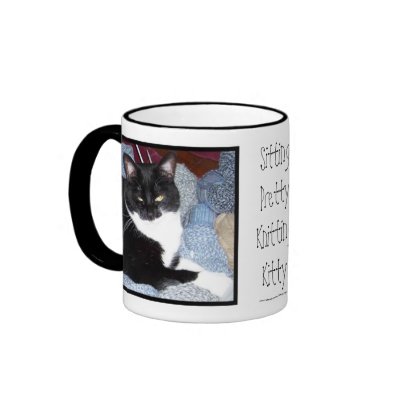 SITTING PRETTY KNITTING KITTY MUGS by dequilla