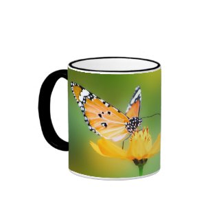 Sitting Pretty Little Butterfly on a Flower Mug