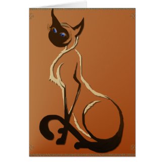 Sitting Pretty Siamese Cat Card card
