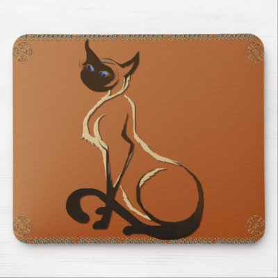 Sitting Pretty Siamese Cat Mousepad by Lotacats