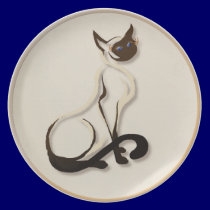 Sitting Siamese Kitty Plate
