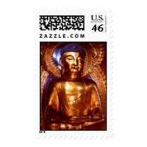 Six Banyan Tree Temple Buddha Postage Stamp by james_orear2 Six Banyan Tree Temple Buddha Postage Stamp