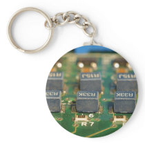 Six Computers Chips Circuits Keychain