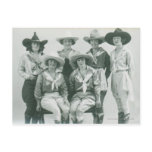 Six cowgirls in hats and sashes. post card