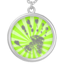 Six Finger Hand Print Personalized Necklace