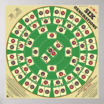 Six Generations Card Game 35" x 35" Playing Board Posters