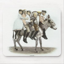 Six Kids On A Burro Mouse Mats