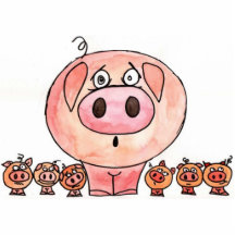 Six Little Pigs Acrylic Cut Out