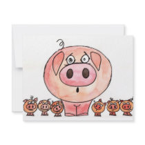 Six Little Pigs Custom Invite