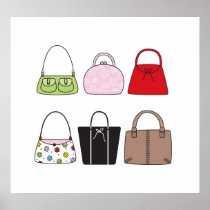 Six Little Purses Poster/Print