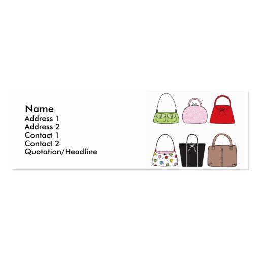 Six Little Purses Profile Card Business Card Templates (front side)