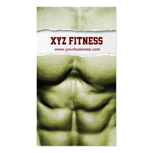 Six Pack Abs Fitness Ripped Business Card (front side)