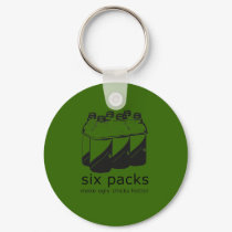 SIX PACKS MAKE UGLY CHICKS HOTTER keychains by Shirtuosity SIX PACKS MAKE UGLY CHICKS HOTTER keychains