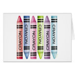 Six Pastel Crayons Greeting Card