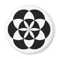 Six Petalled Flower Magnet, BW by daniel64 Six Petalled Flower Magnet, BW