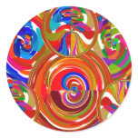 Six Sigma Circles - Reiki Color Therapy Plates V8 Round Stickers