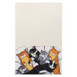 Six Sleeping Cats Note Paper Stationery