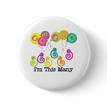 Six Snakes I'm This Many buttons by kids_birthdays Six Snakes I'm This Many buttons