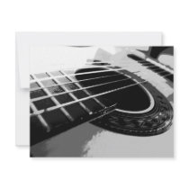 six string b&w invitations