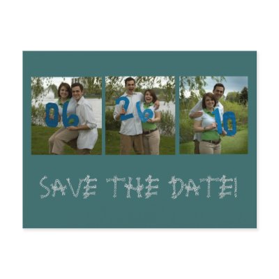 six, twentysix, ten, SAVE THE DATE! Postcard