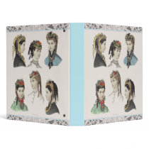 Six Victorian Beauties from Antique Fashion Plate Vinyl Binders