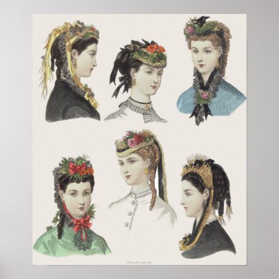 victorian hairstyle. Six Victorian Beauties - Large