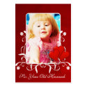 Six Year Old  Girls Birthday Photo Card Red Hearts business cards