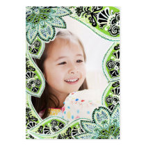 Six Year Old Girls Birthday Photo Cards business cards by samack Six Year Old Girls Birthday Photo Cards business cards