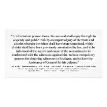 Sixth Amendment to the United States Constitution Photo Greeting Card