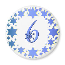 Sixth Day of Hanukkah Magnet by Celebration4all Sixth Day of Hanukkah Magnet