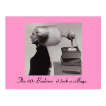 Sixties Beehive Hairdo Postcard