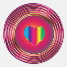 Sixties Circle of Love Round Sticker