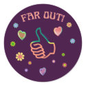 Sixties Far Out Sticker