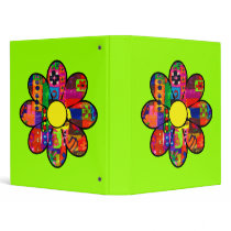 Sixties Flower Power 3 Ring Binder