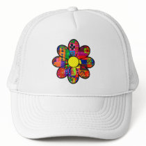 Sixties Flower Power Mesh Hats