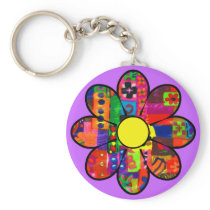 Sixties Flower Power Keychain