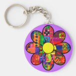 Sixties Flower Power Keychain